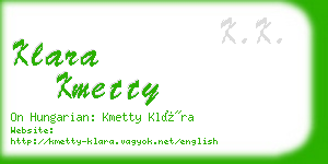 klara kmetty business card